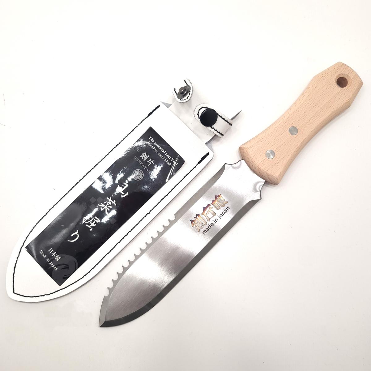 Hori hori de acero inoxidable, marca KEN KATABAMI.