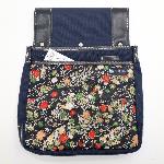 Bolsa de herramientas japonesa con motivo Nishiki (brocado japonés) en tonos azules y negros predominantes.